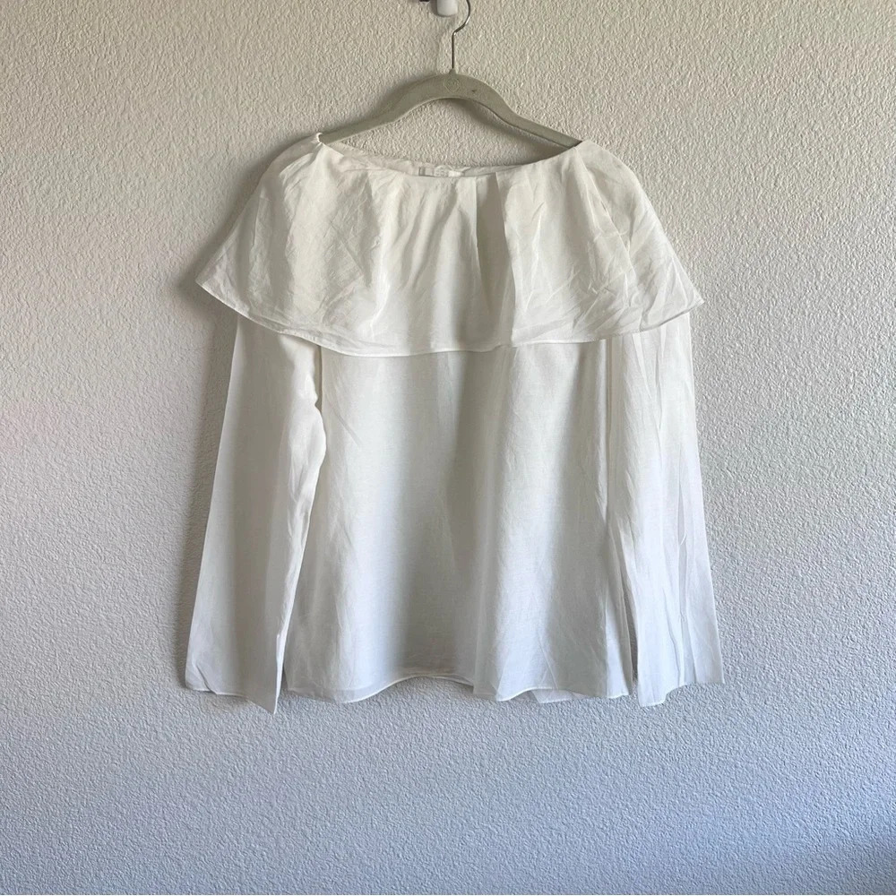 Cos Women’s Ruffle Detail Cotton Silk Blend Blouse